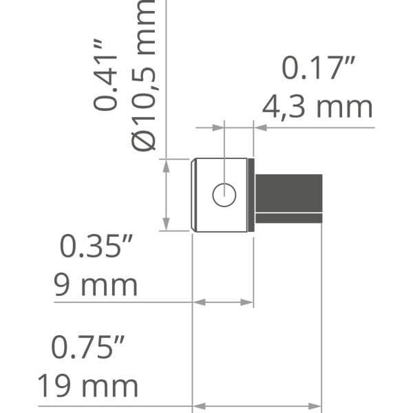 Endkappe PIKO-O  mit Stromversorgung für 12V/24V